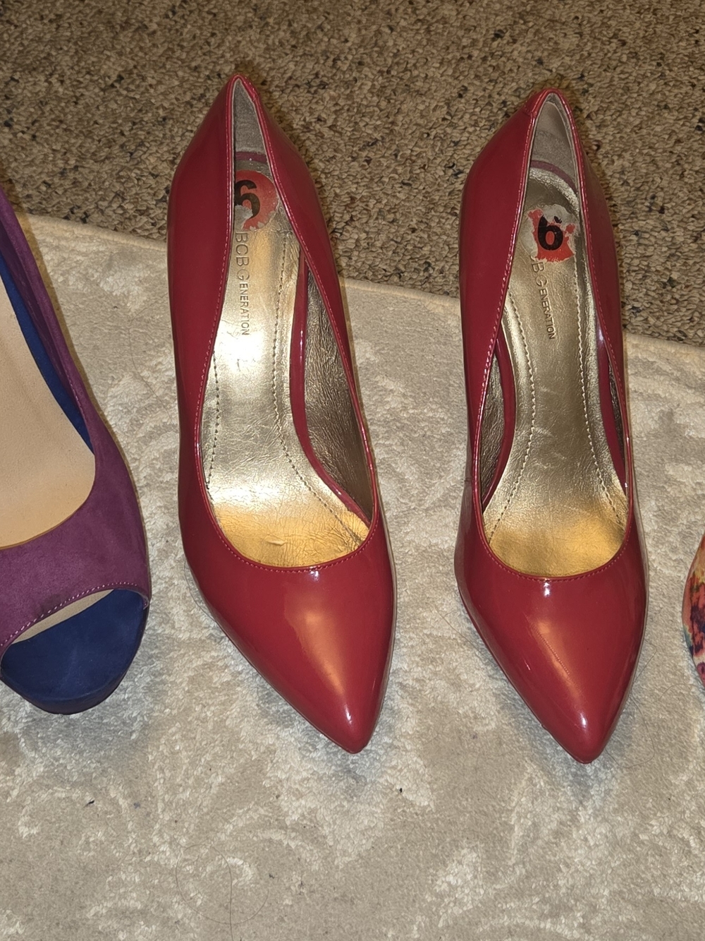 BCBGMAXAZRIA Red Pointed Toe Pumps, CANDIES AND French CONNECTION HEELS